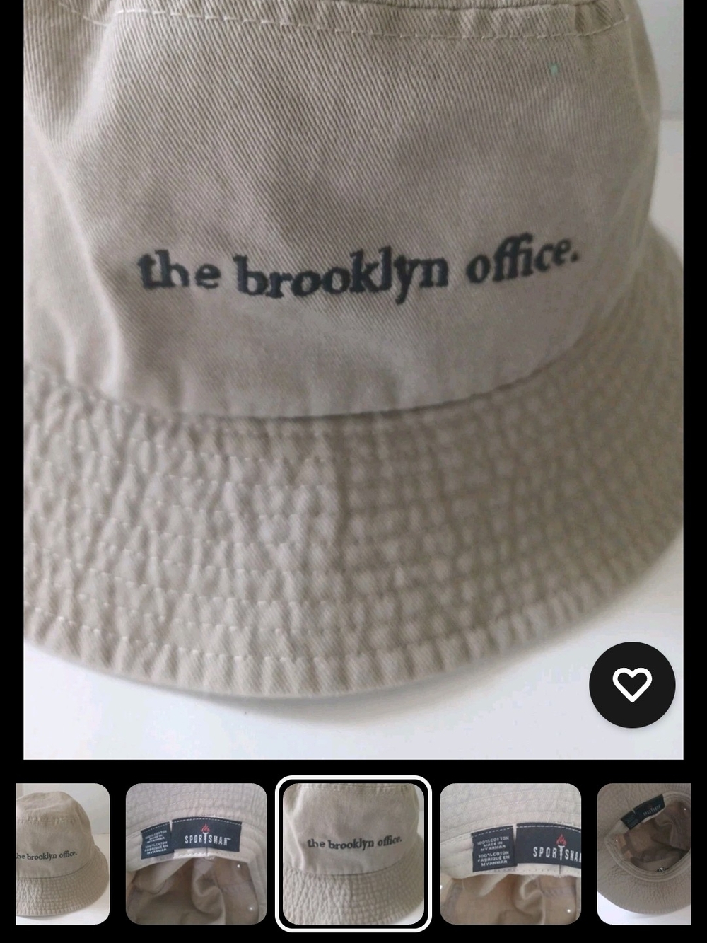 The Brooklyn Office Bucket Hat Unisex Festival Streetwear Khaki Beige - Picture 3 of 5